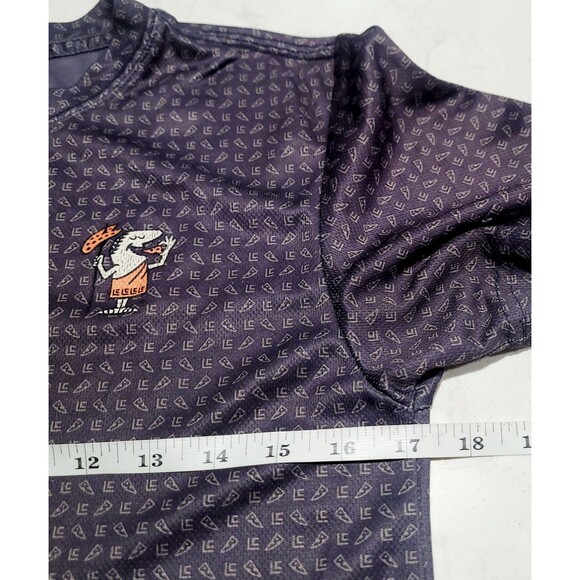 Little Caesars Pizza Employee Uniform Work Shirt ALL Over Print Unisex Small EUC - Picture 3 of 8